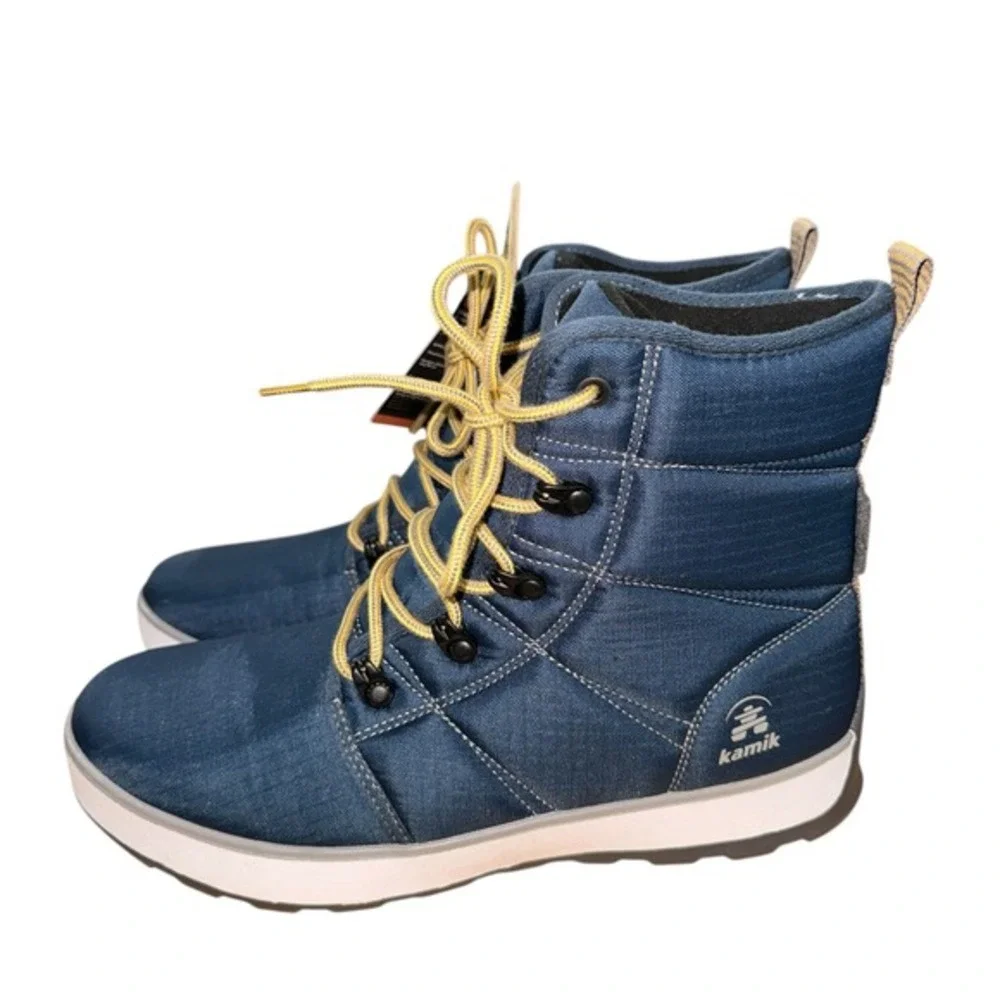 NEW Kamik Spencern Mens 9 Winter Boots -30C Blue Waterproof Insulated Vibram‎